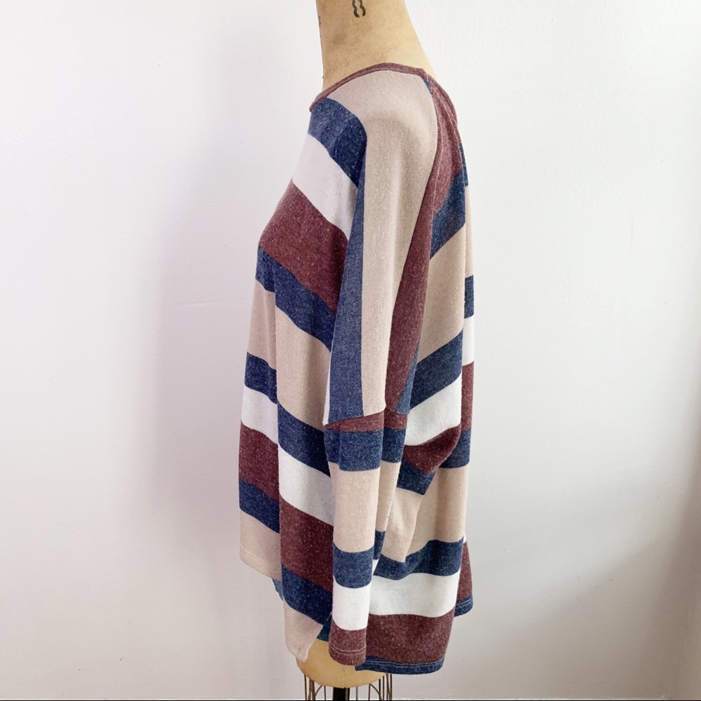 Audrey 3+1 Soft Fuzzy Stripe Pullover Hacci - image 2